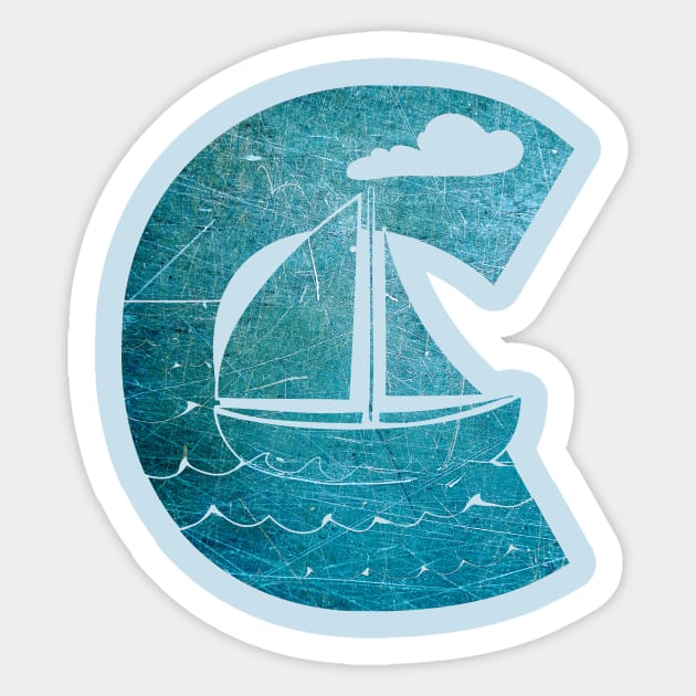 Sail Across the C Sticker by Laura Brightwood